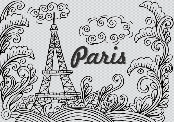 에펠 탑과 꽃 프레임. — 스톡 사진