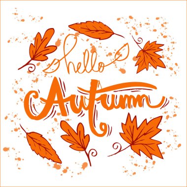 Sonbahar el hat yazı Merhaba