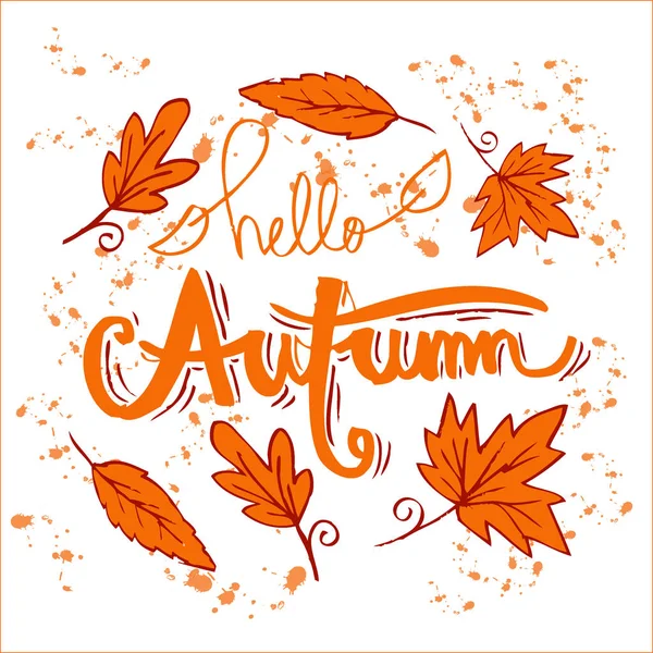 Sonbahar el hat yazı Merhaba