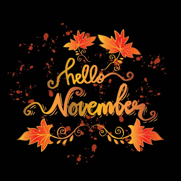 Hello November kártya — Stock Fotó