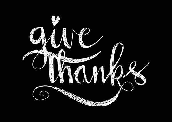 Give thanks hand lettering — Stock Photo, Image