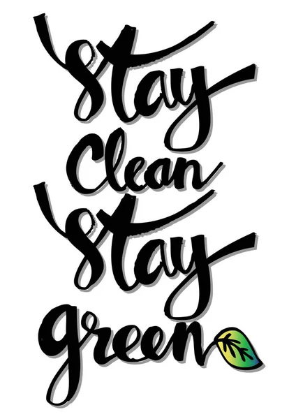 Залишайтеся чистим зеленим плакатом — стокове фото