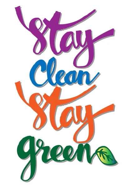 Mantente limpio mantente verde cartel —  Fotos de Stock