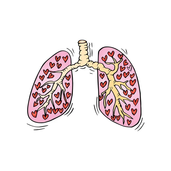 Gekritzel Menschlicher Lungen — Stockfoto