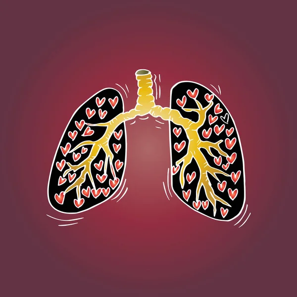 Doodle Insan Akciğer — Stok fotoğraf