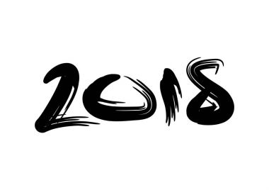 Yeni yıl 2018. Hat yazı elle çizilmiş