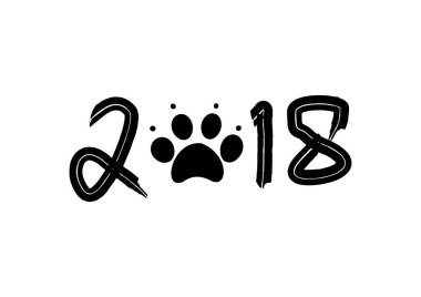 Yeni yıl 2018. Hat yazı elle çizilmiş