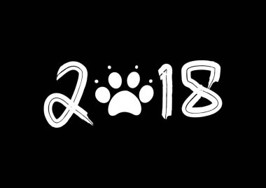 Yeni yıl 2018. Hat yazı elle çizilmiş