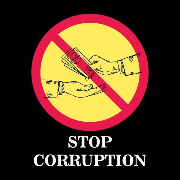 Stop Corruption sign. Poster, banner, sticker.