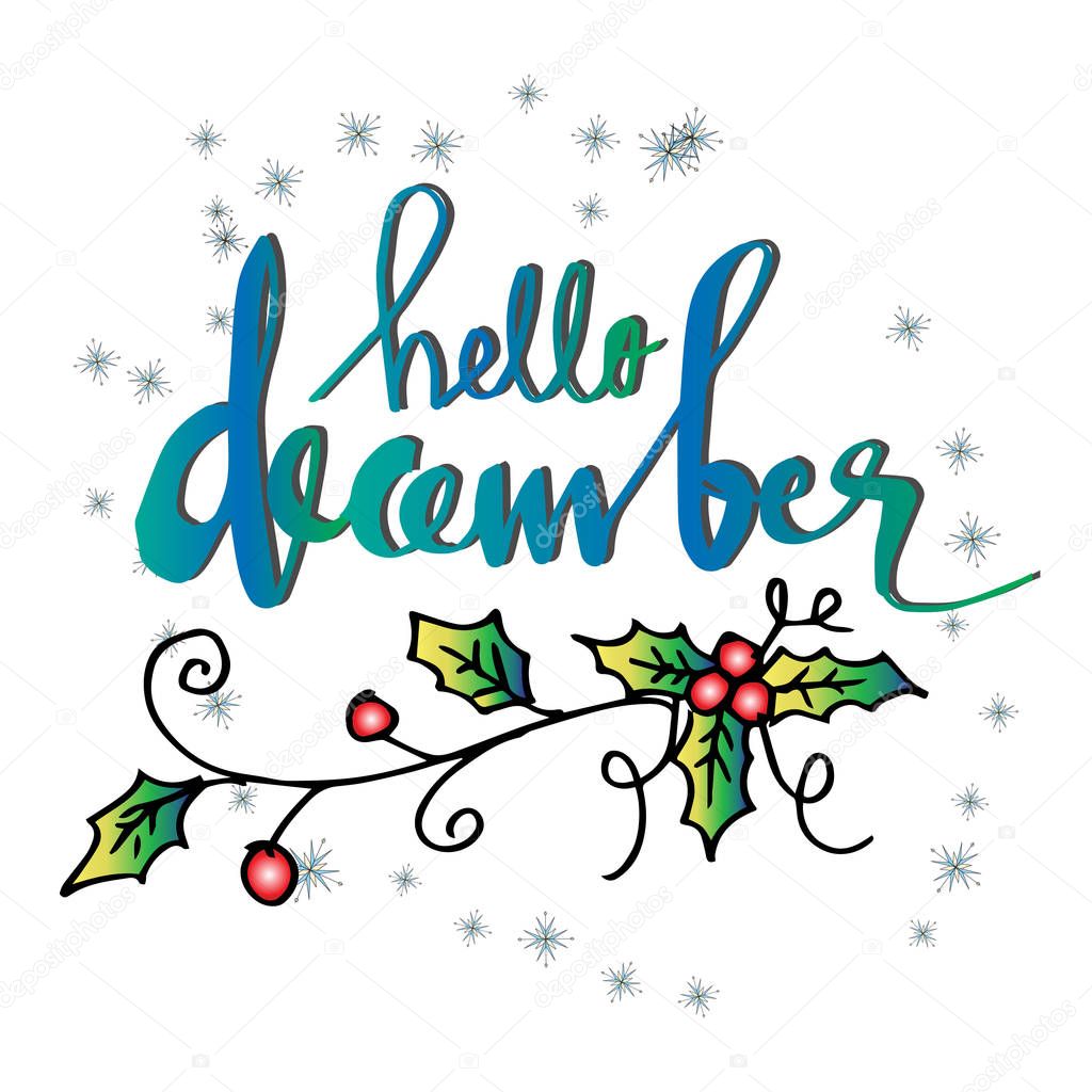 Hello December Hand Lettering — Stock Photo © Handini 175336244