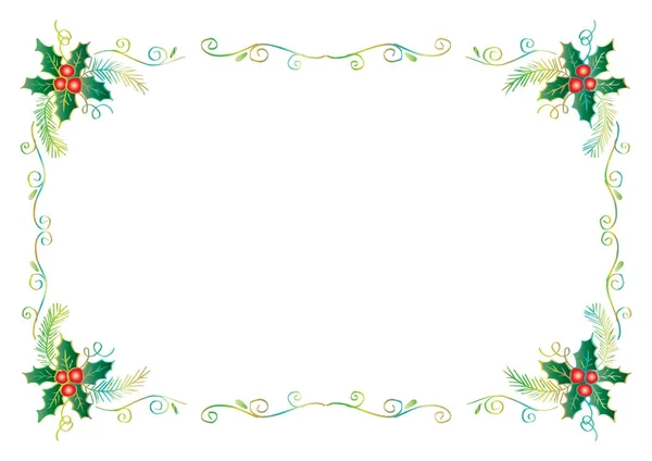 Floral Frame Kerstmis Achtergrond — Stockfoto