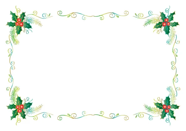 Floral Frame Christmas Background — Stock Photo, Image
