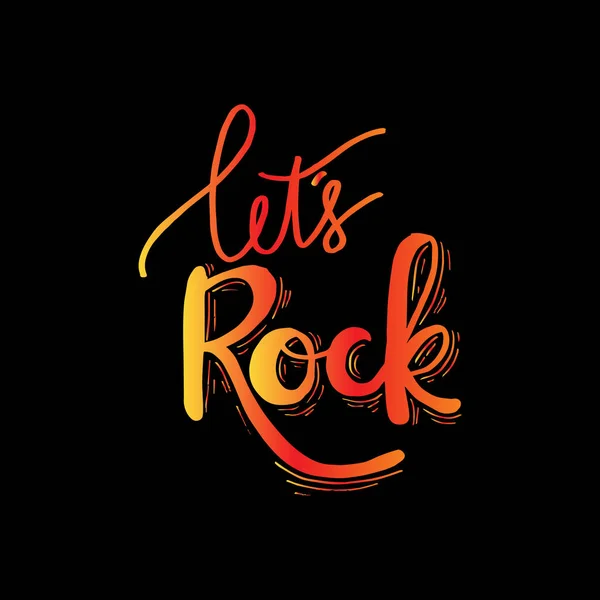 Permite Rock Mano Letras Caligrafía — Foto de Stock