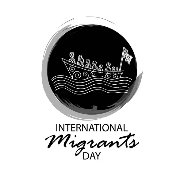 Cartel Del Día Internacional Del Migrante — Foto de Stock