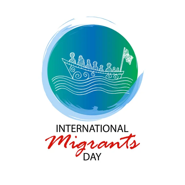 Cartel Del Día Internacional Del Migrante — Foto de Stock