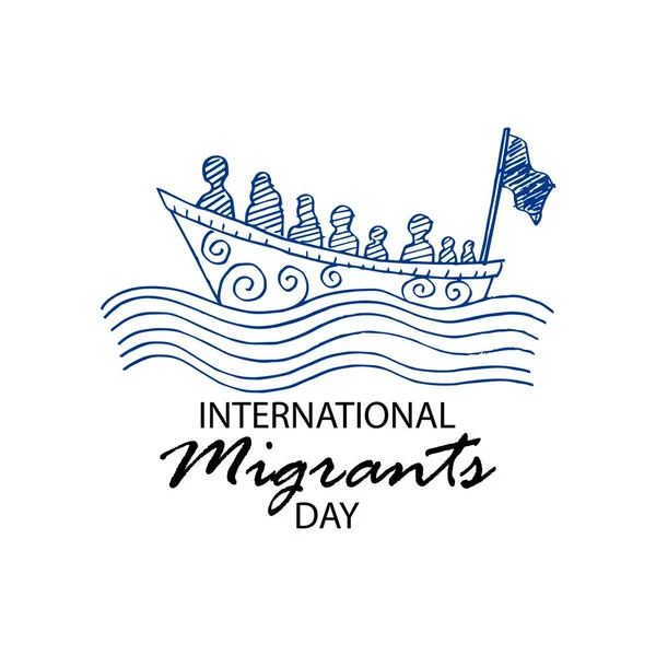 Cartel Del Día Internacional Del Migrante — Foto de Stock