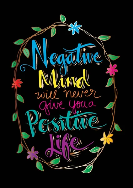 Mente Negativa Nunca Dará Una Vida Positiva — Foto de Stock