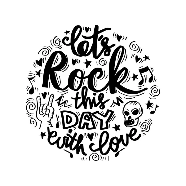 Doodle Let Rock Day Love — Foto de Stock