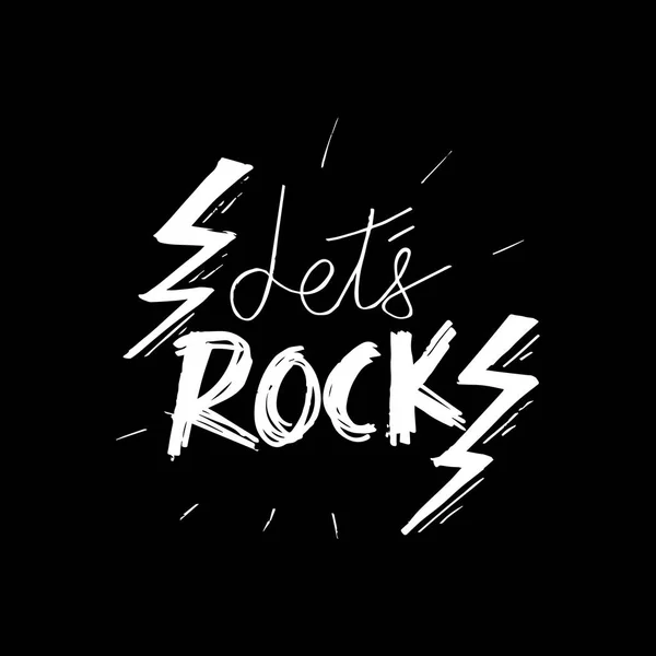 Permite Rock Letra Escrita Mano — Foto de Stock