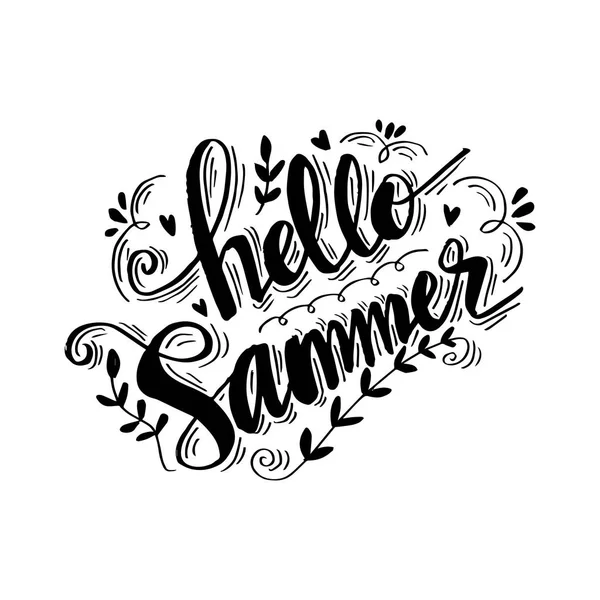 Hello Summer Hand Lettering — Stock Photo, Image
