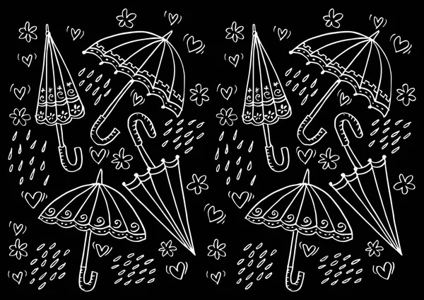 Parapluie Motif Doodle Fond — Photo