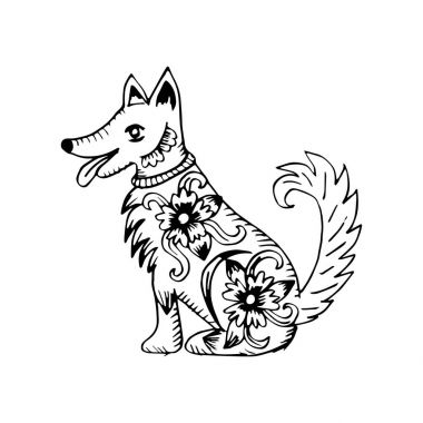 Dekoratif köpek. Çince Zodyak işareti.