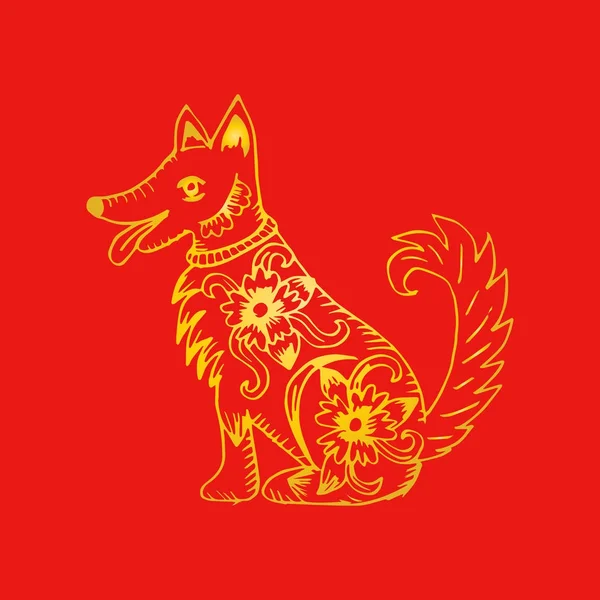 装飾的な犬 中国の星座 — ストック写真