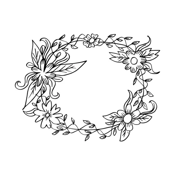Hand Drawing Floral Frame Background — Stock Photo, Image