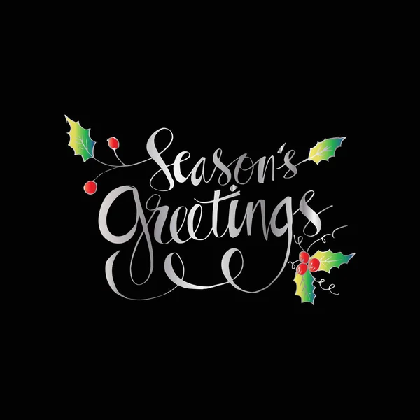 Seasons Greetings Hand Written Lettering — Stock Photo, Image
