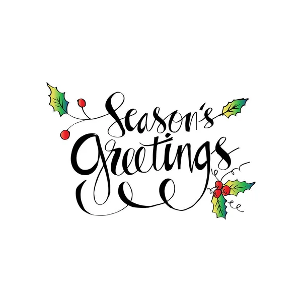 Seasons Greetings Hand Written Lettering — Stock Photo, Image