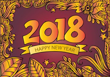  Numaraları 2018 çiçek arka plan üzerinde.