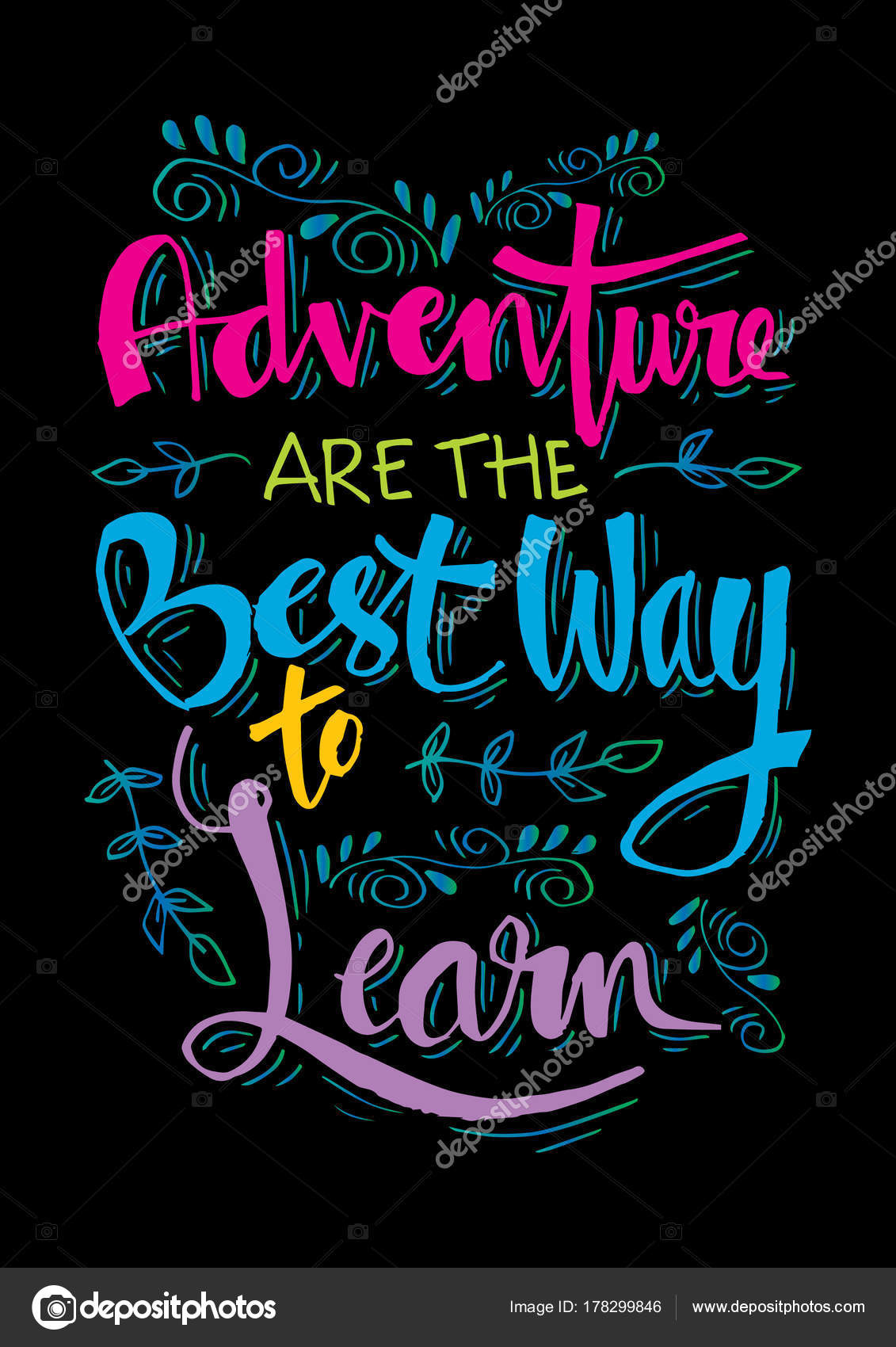Adventure Best Way Learn Motivational Quote Stock Photo by ©Handini