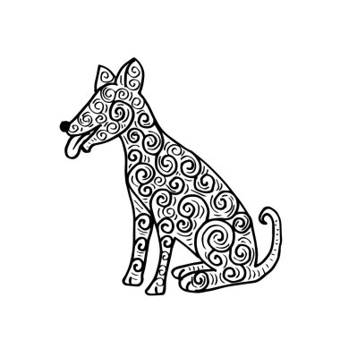 Dekoratif köpek. Çince Zodyak işareti