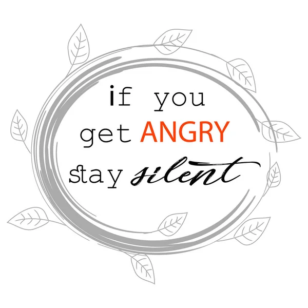 If you get angry stay silent. Patience quote. Prophet Muhammad.
