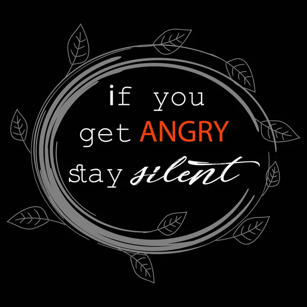 If you get angry stay silent. Patience quote. Prophet Muhammad.