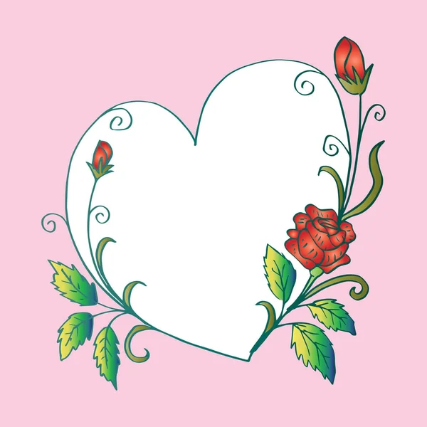 Heart Frame Rose Flower — Stock Photo, Image