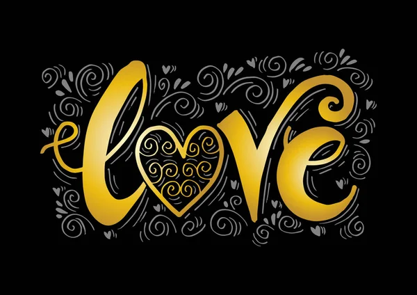 Love Hand Drawn Vintage Print Hand Lettering Decoration — Stock Photo, Image