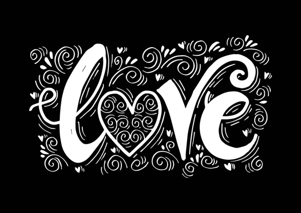 Love Hand Drawn Vintage Print Hand Lettering Decoration — Stock Photo, Image