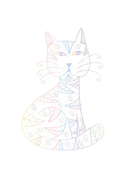 Cute doodle cat illustration