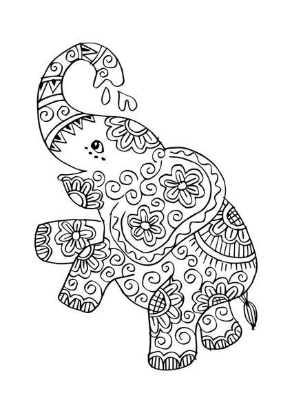 Roztomilý Slon Stojící Bílým Pozadím — Stock fotografie