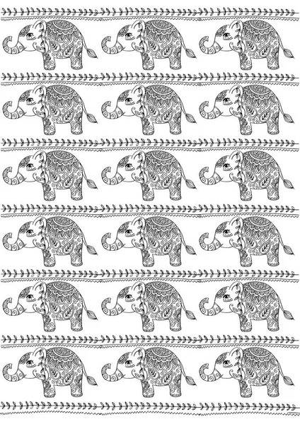Cute elephants pattern background