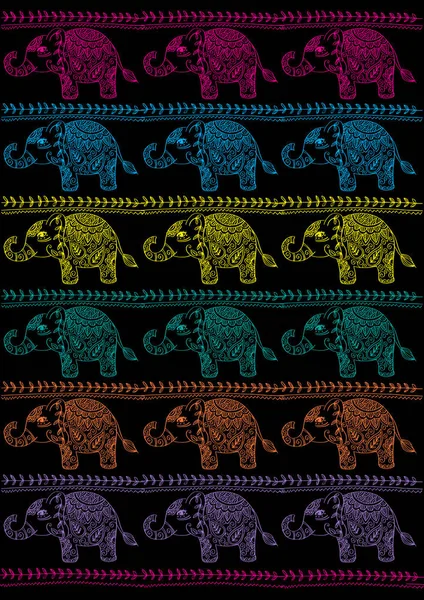 Schattig Olifanten Patroon Achtergrond — Stockfoto