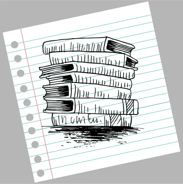 Stack of books sketch