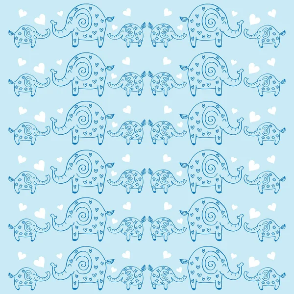 Cute Elephants Pattern Vector Illustration — Stock Photo, Image