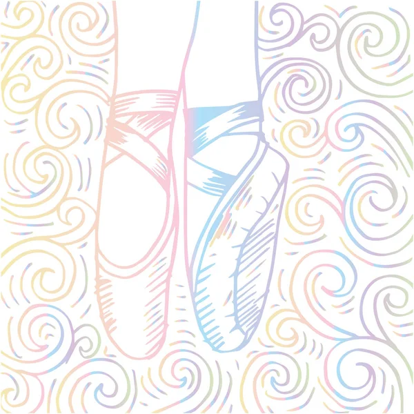 Doodle Zapatos Ballet — Foto de Stock