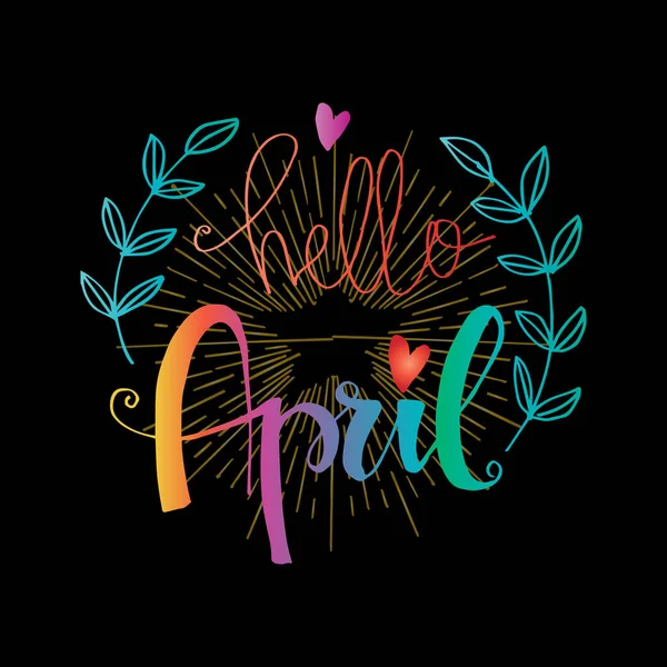 Hello April Hand Lettering Calligraphy — Stock Photo, Image