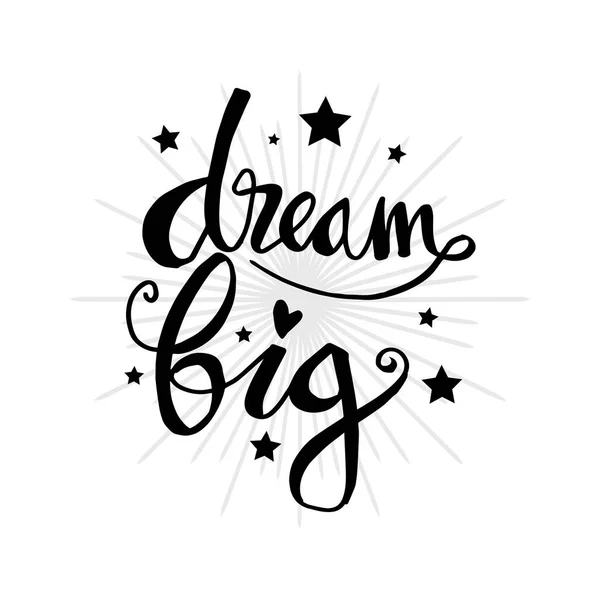 Dream big lettering. Inspirational quote.