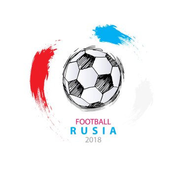 Poster Futbol Kupası futbol 2018 Rusya.