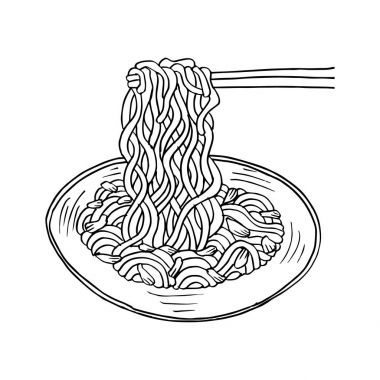Şehriye kase ve sopa doodle