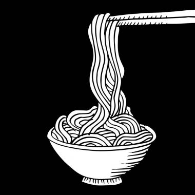 Şehriye kase ve sopa doodle